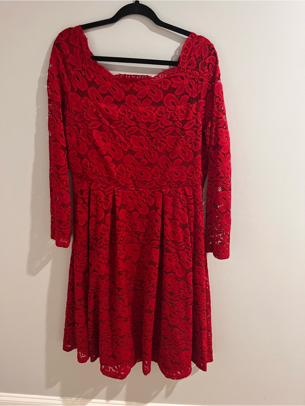 Red Lace Fit & Flare Dress